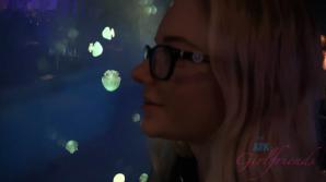 Riley loves the aquarium, and you getting her off.